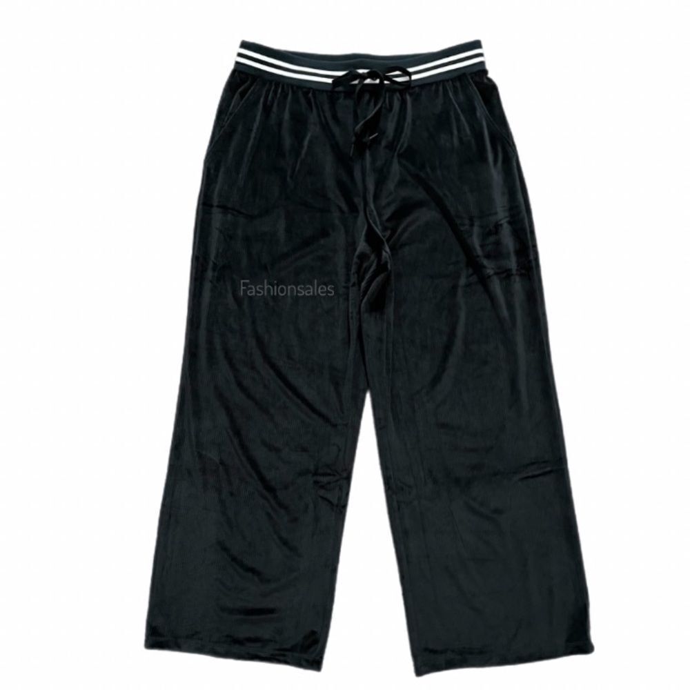 Victoria’s Secret Supersoft Cozy Velour Ribbed Track Pants Black Xlarge